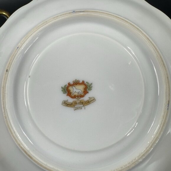 Royal Sealy Porcelain Teacup And Saucer Set Cup Textured Floral Pattern Vintage - Picture 8 of 14